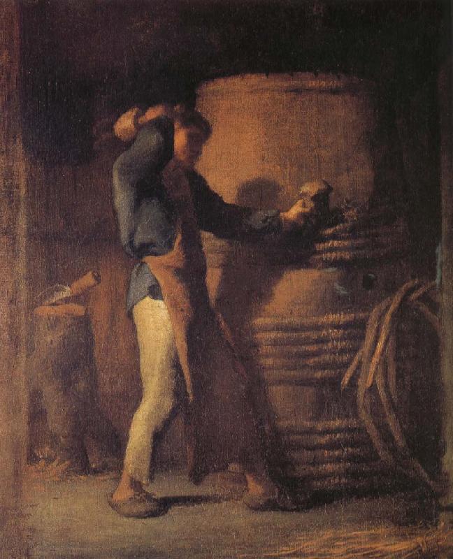 Jean Francois Millet The peasant in front of barrel Germany oil painting art